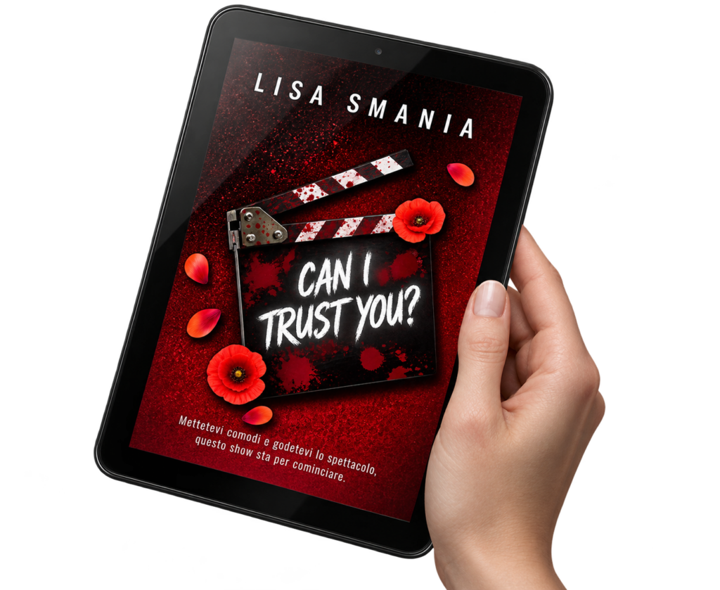 Tablet con la copertina dell'eBook Can I Trust You di Lisa Smania